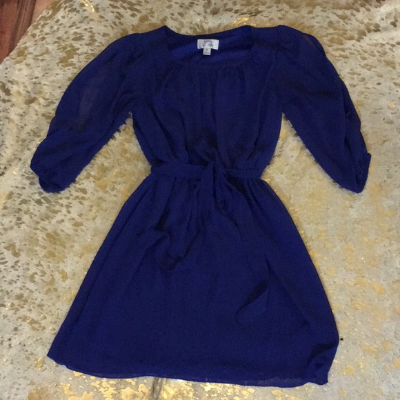 Royal blue simple dress open shoulders size small - Picture 1 of 2